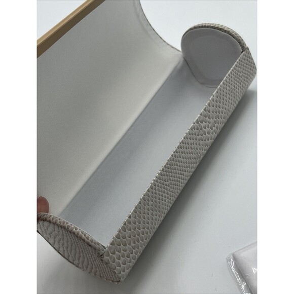 Jimmy Choo Ivory Snakeskin Hardshell Sunglasses Eyeglass Medium Case with Cloth - Picture 3 of 6